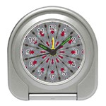 Red Dots on Silver Travel Alarm Clock