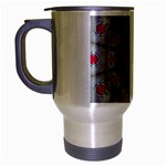 Red Dots on Silver Travel Mug (Silver Gray)