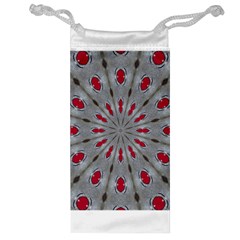 Red Dots on Silver Jewelry Bag from ArtsNow.com Front