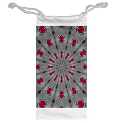 Red Dots on Silver Jewelry Bag from ArtsNow.com Back