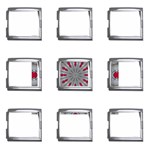 Red Dots on Silver Mega Link Italian Charm (9 pack)