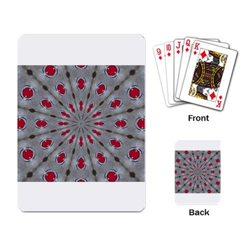 Red Dots on Silver Playing Cards Single Design from ArtsNow.com Back