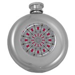 Red Dots on Silver Hip Flask (5 oz)