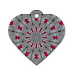 Red Dots on Silver Dog Tag Heart (One Side)