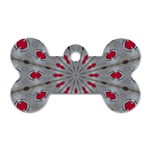 Red Dots on Silver Dog Tag Bone (One Side)