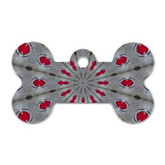 Red Dots on Silver Dog Tag Bone (Two Sides) from ArtsNow.com Front