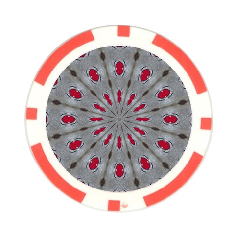 Red Dots on Silver Poker Chip Card Guard from ArtsNow.com Front