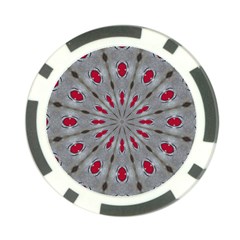 Red Dots on Silver Poker Chip Card Guard from ArtsNow.com Front