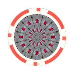 Red Dots on Silver Poker Chip Card Guard from ArtsNow.com Front