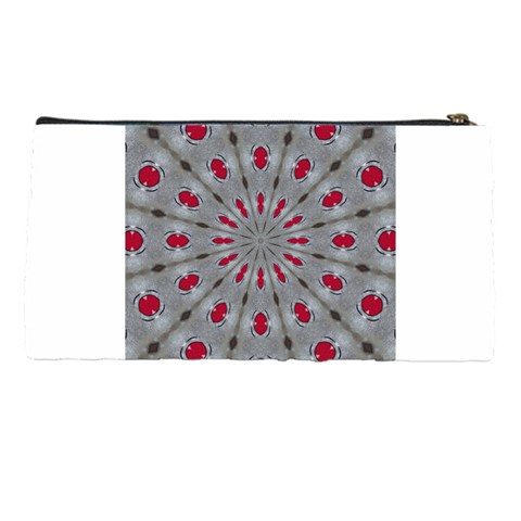 Red Dots on Silver Pencil Case from ArtsNow.com Back