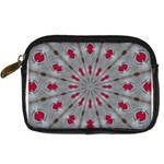 Red Dots on Silver Digital Camera Leather Case