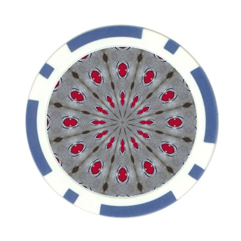 Red Dots on Silver Poker Chip Card Guard (10 pack) from ArtsNow.com Front