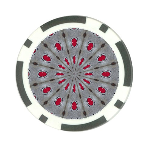 Red Dots on Silver Poker Chip Card Guard (10 pack) from ArtsNow.com Back