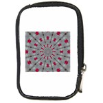 Red Dots on Silver Compact Camera Leather Case