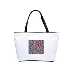 Red Dots on Silver Classic Shoulder Handbag from ArtsNow.com Front