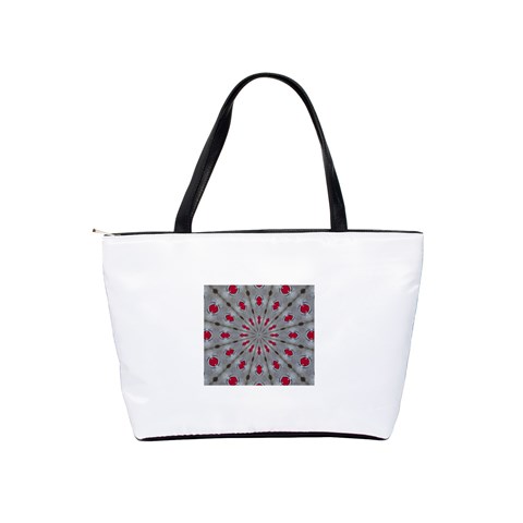 Red Dots on Silver Classic Shoulder Handbag from ArtsNow.com Back