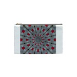 Red Dots on Silver Cosmetic Bag (Small)