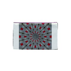 Red Dots on Silver Cosmetic Bag (Small) from ArtsNow.com Back