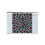 Red Dots on Silver Cosmetic Bag (Medium)