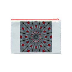 Red Dots on Silver Cosmetic Bag (Medium) from ArtsNow.com Back