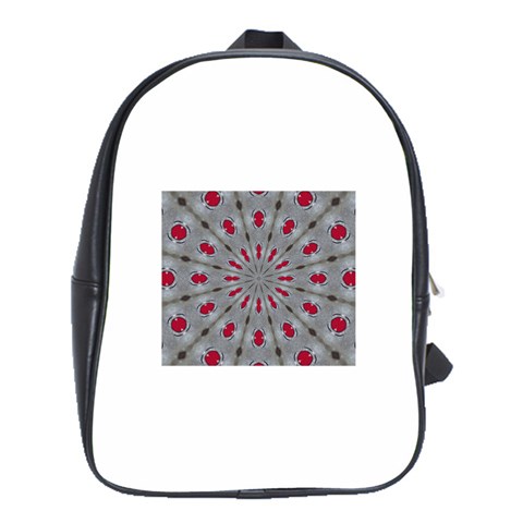 Red Dots on Silver School Bag (Large) from ArtsNow.com Front