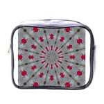 Red Dots on Silver Mini Toiletries Bag (One Side)