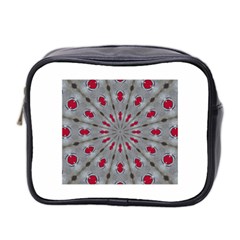 Red Dots on Silver Mini Toiletries Bag (Two Sides) from ArtsNow.com Front