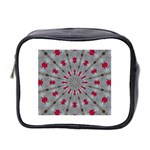 Red Dots on Silver Mini Toiletries Bag (Two Sides)