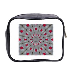 Red Dots on Silver Mini Toiletries Bag (Two Sides) from ArtsNow.com Back