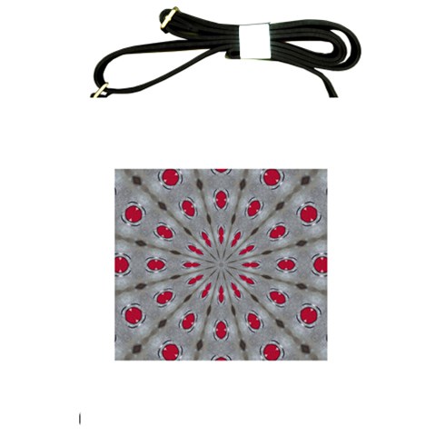 Red Dots on Silver Shoulder Sling Bag from ArtsNow.com Front