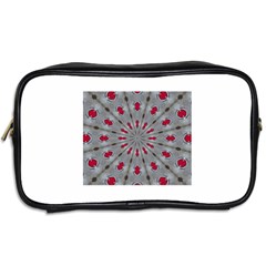 Red Dots on Silver Toiletries Bag (Two Sides) from ArtsNow.com Back