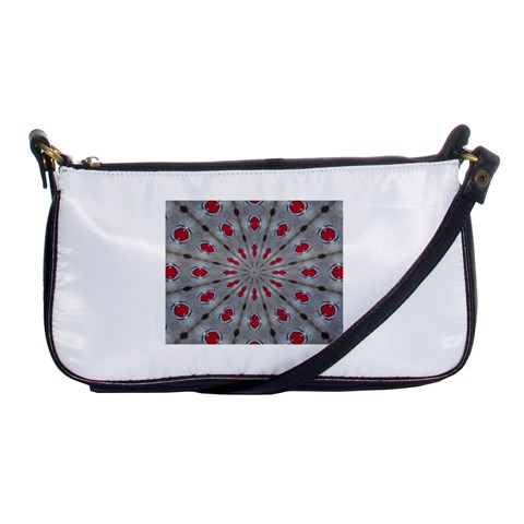 Red Dots on Silver Shoulder Clutch Bag from ArtsNow.com Front