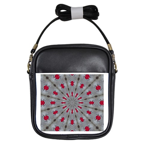 Red Dots on Silver Girls Sling Bag from ArtsNow.com Front