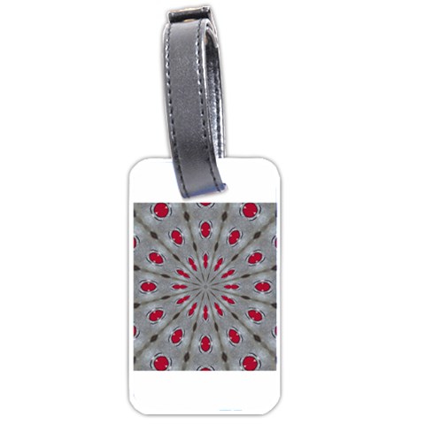 Red Dots on Silver Luggage Tag (one side) from ArtsNow.com Front