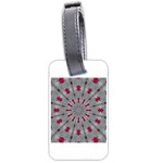 Red Dots on Silver Luggage Tag (one side)