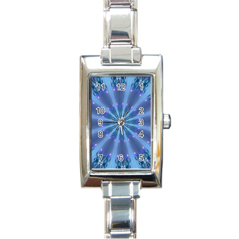 Blue Reflection Rectangular Italian Charm Watch from ArtsNow.com Front