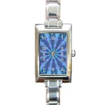 Blue Reflection Rectangular Italian Charm Watch