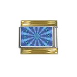 Blue Reflection Gold Trim Italian Charm (9mm)