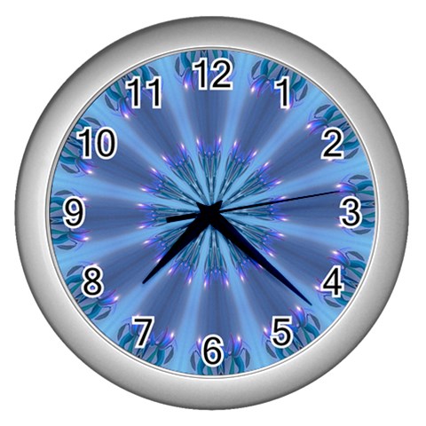 Blue Reflection Wall Clock (Silver) from ArtsNow.com Front