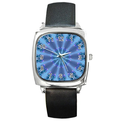 Blue Reflection Square Metal Watch from ArtsNow.com Front