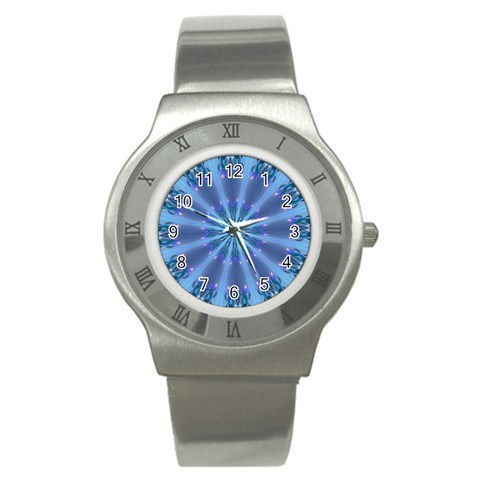 Blue Reflection Stainless Steel Watch from ArtsNow.com Front