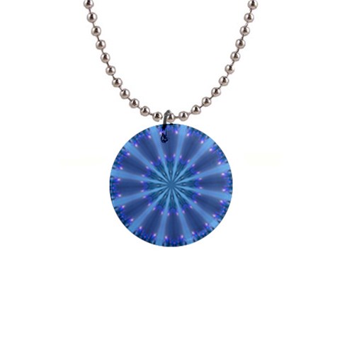 Blue Reflection 1  Button Necklace from ArtsNow.com Front