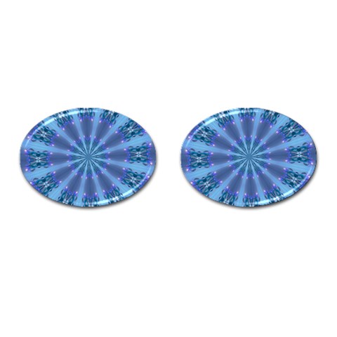 Blue Reflection Cufflinks (Oval) from ArtsNow.com Front(Pair)