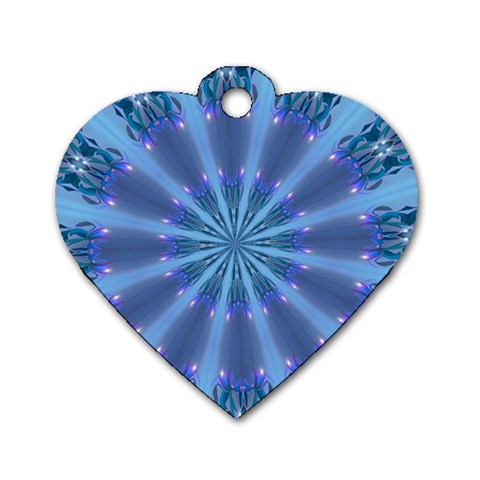 Blue Reflection Dog Tag Heart (One Side) from ArtsNow.com Front