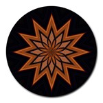 Leather Star Round Mousepad