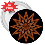 Leather Star 3  Button (10 pack)