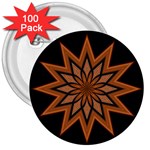 Leather Star 3  Button (100 pack)