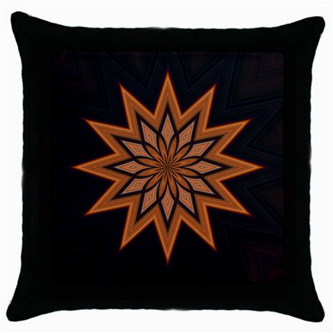 Leather Star Throw Pillow Case (Black) from ArtsNow.com Front