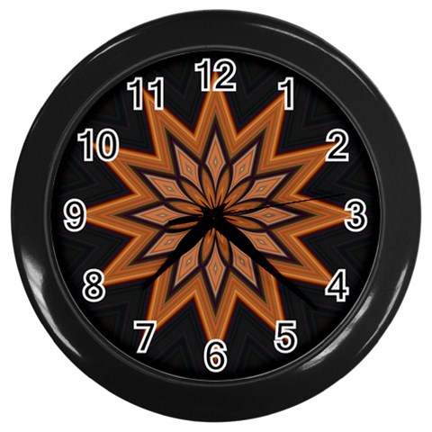 Leather Star Wall Clock (Black) from ArtsNow.com Front