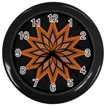 Leather Star Wall Clock (Black)